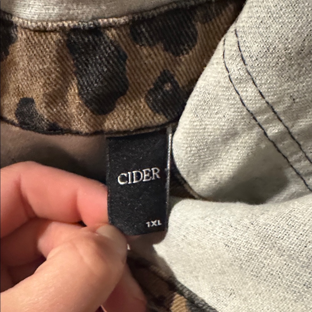 Cider Cheetah print wide leg  overalls - Picture 8 of 9